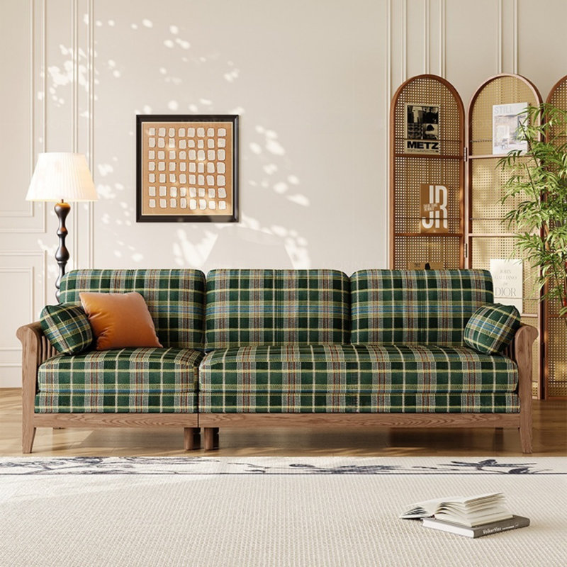 August Grove® Retro Fabric Checkered Sofa | Wayfair